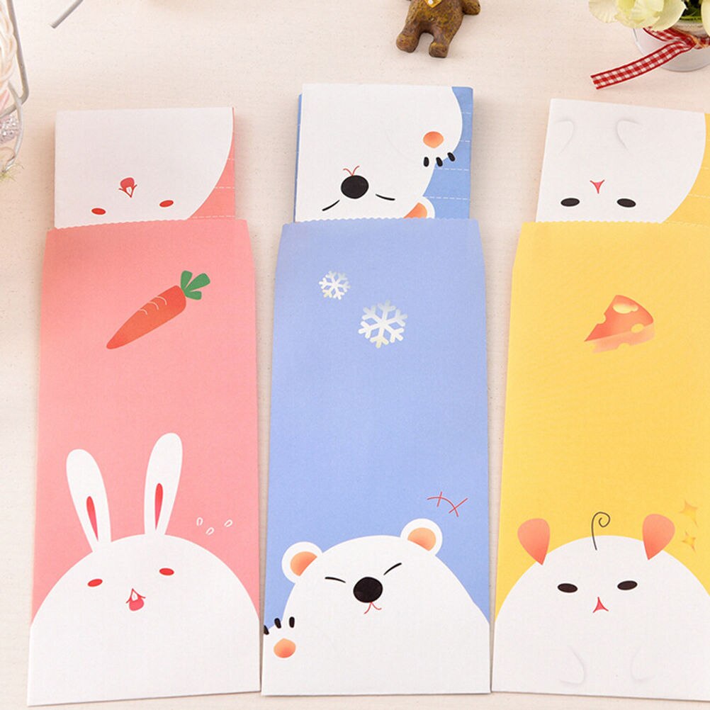 Enveloppes en papier Kraft Vintage mignon dessin animé Kawaii papier coréen papeterie 6 feuilles papier lettre + 3 pièces enveloppes par ensemble