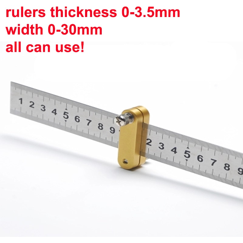 Steel Ruler Positioning Block Brass Angle Scriber Line Marking Gauge For Ruler Locator DIY Carpentry Scriber Measuring Tools