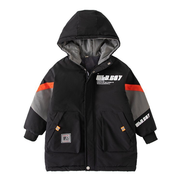Chłopcy kurtka zimowa 4-15 lat nastolatki chłopcy ciepłe parki polarowe wyściełane dzieci znosić z kapturem 10 12 lat dzieci zimowe ubrania