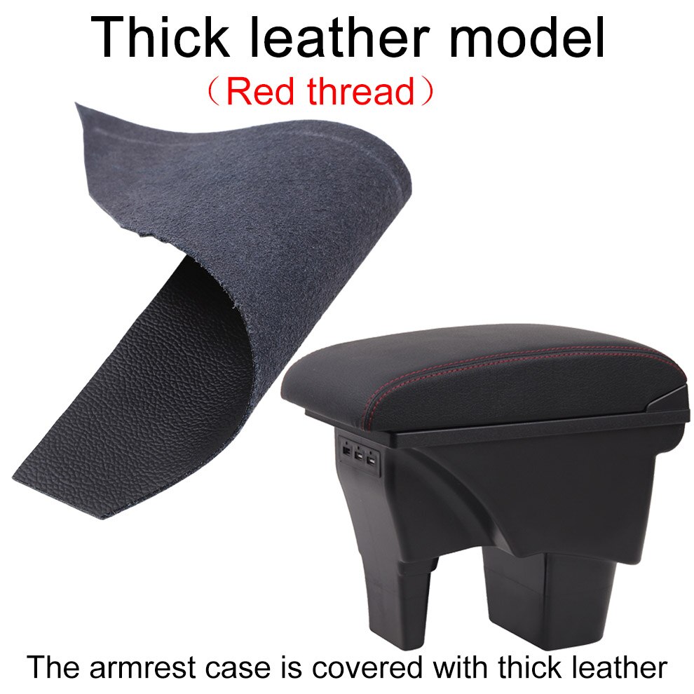 Dla Suzuki Vitara podłokietnik ze schowkiem uniwersalna konsola główna samochodu caja akcesoria robić modyfikacji podwójnie podniesiona z USB: Thick czerwony wątek