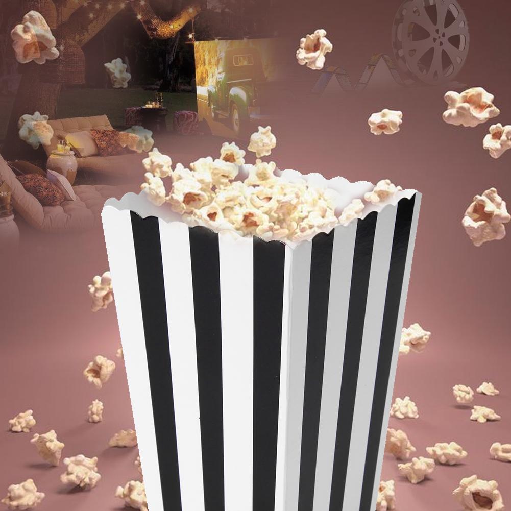 24 Stuks Grote Papieren Popcornbakjes – Bioscoopstijl, Voor Feestjes En Filmavonden, 11,5x7,5x7,5 Cm, Wegwerpsnackcontainers