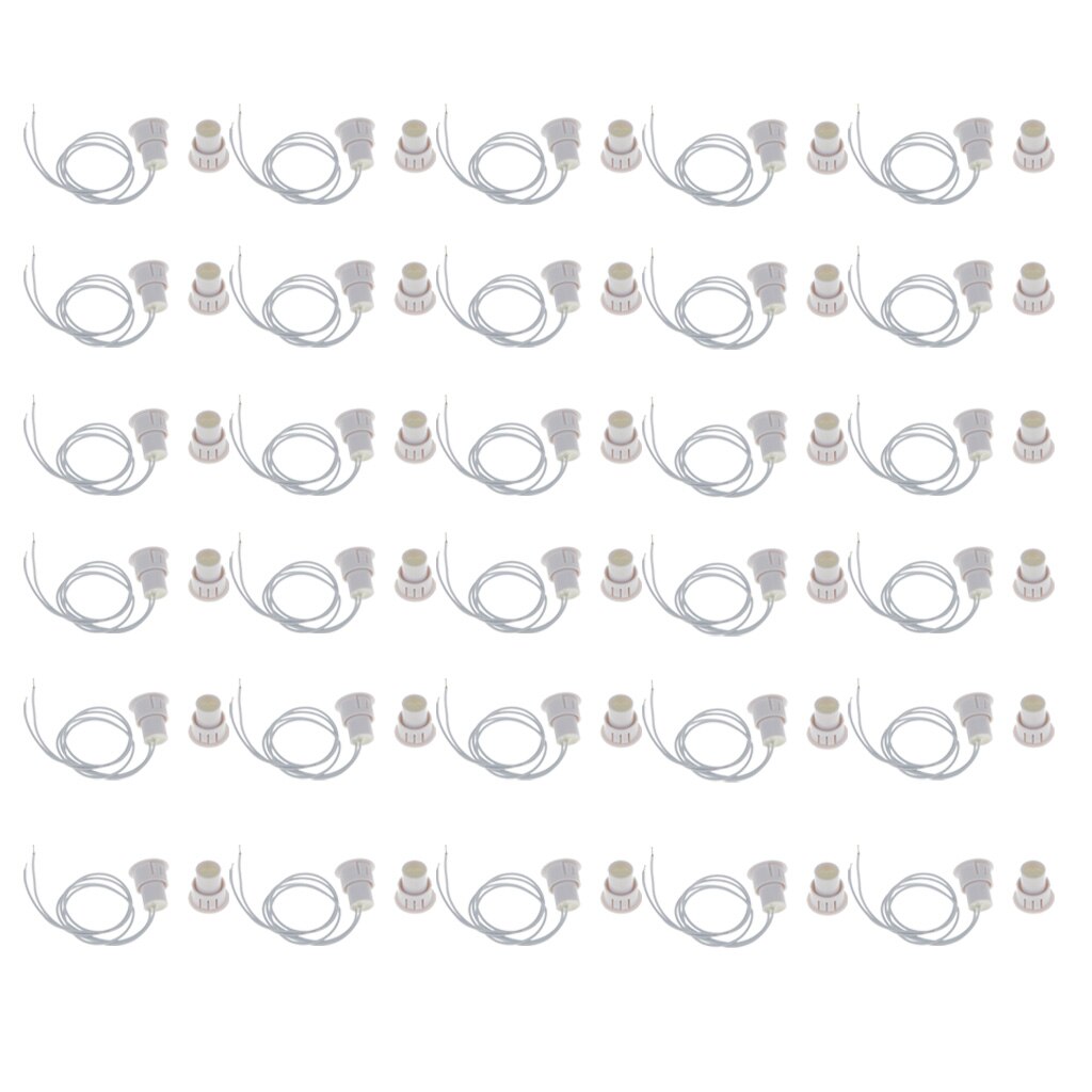 30-Pack Recessed Magnetic Door Window Contacts Alarm Siren Reed Switch White