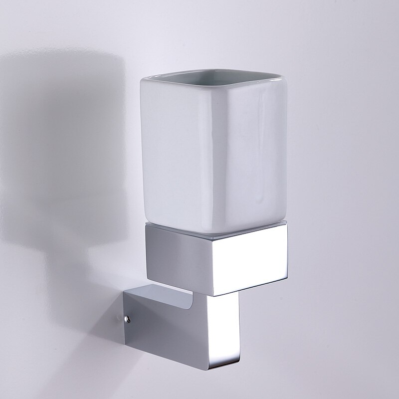 Chrome Bathroom Rack Hardware Accessories Sets Brass Shower Soap Dispenser Dish Towel Rails Robe Hooks Toilet Brush Roll Holder: 9702 tumbler holder