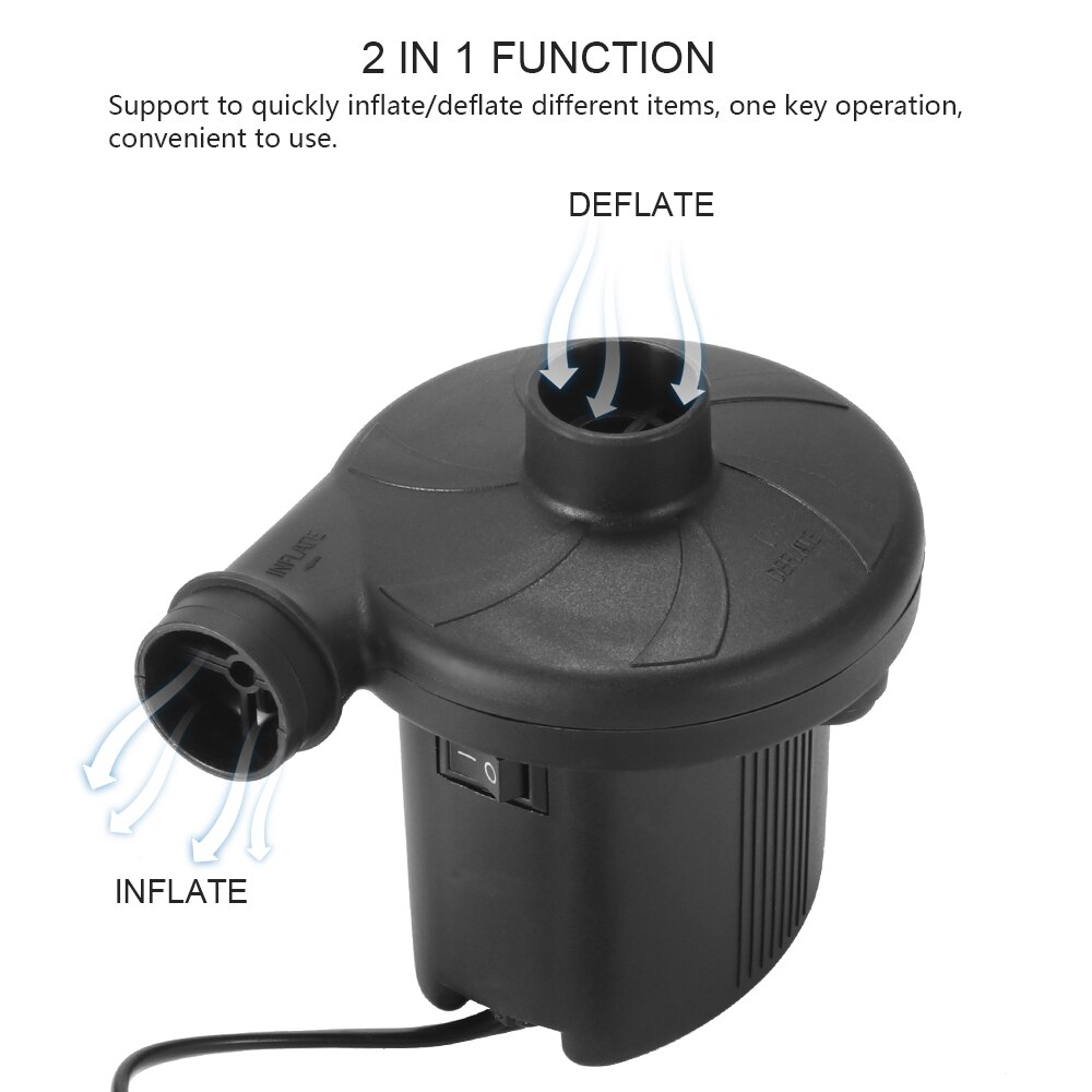 2 In 1 3 Nozzles Electric Air Pump Inflate Deflate Pump For Airbed Boat Toy Air Bed Camping Toys Compression Bag Mattress