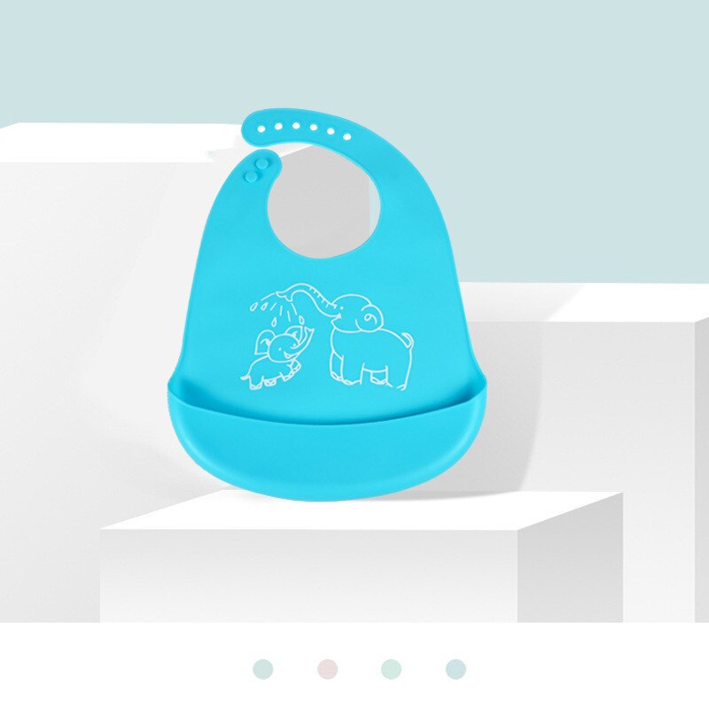 Babadores do bebê dos desenhos animados da coroa do silicone babadores à prova dwaterproof água babadores do bebê da menina do menino avental alimentação babadores do bebê burp panos para crianças cuidados de alimentação: Blue