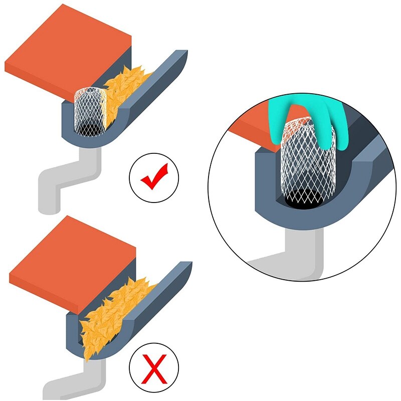 JFBL 4PCS Leaf Filter Anti-Leaf Filter Garden Eaves Drain Pipe Filter Cap Freely Retractable Filter