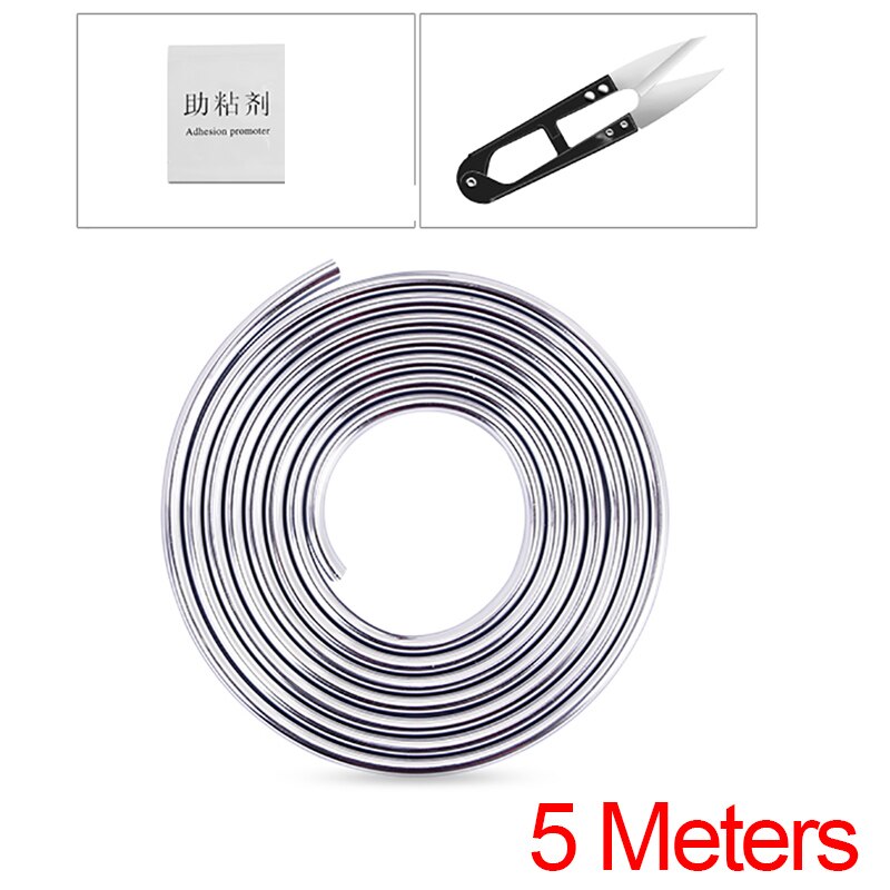 10 metrin auton ovensuoja koristelista auton oven reunalista automaattinen törmäyksenestolista koristelista auton muotoilutarvikkeet: 5 metriä hopeaa