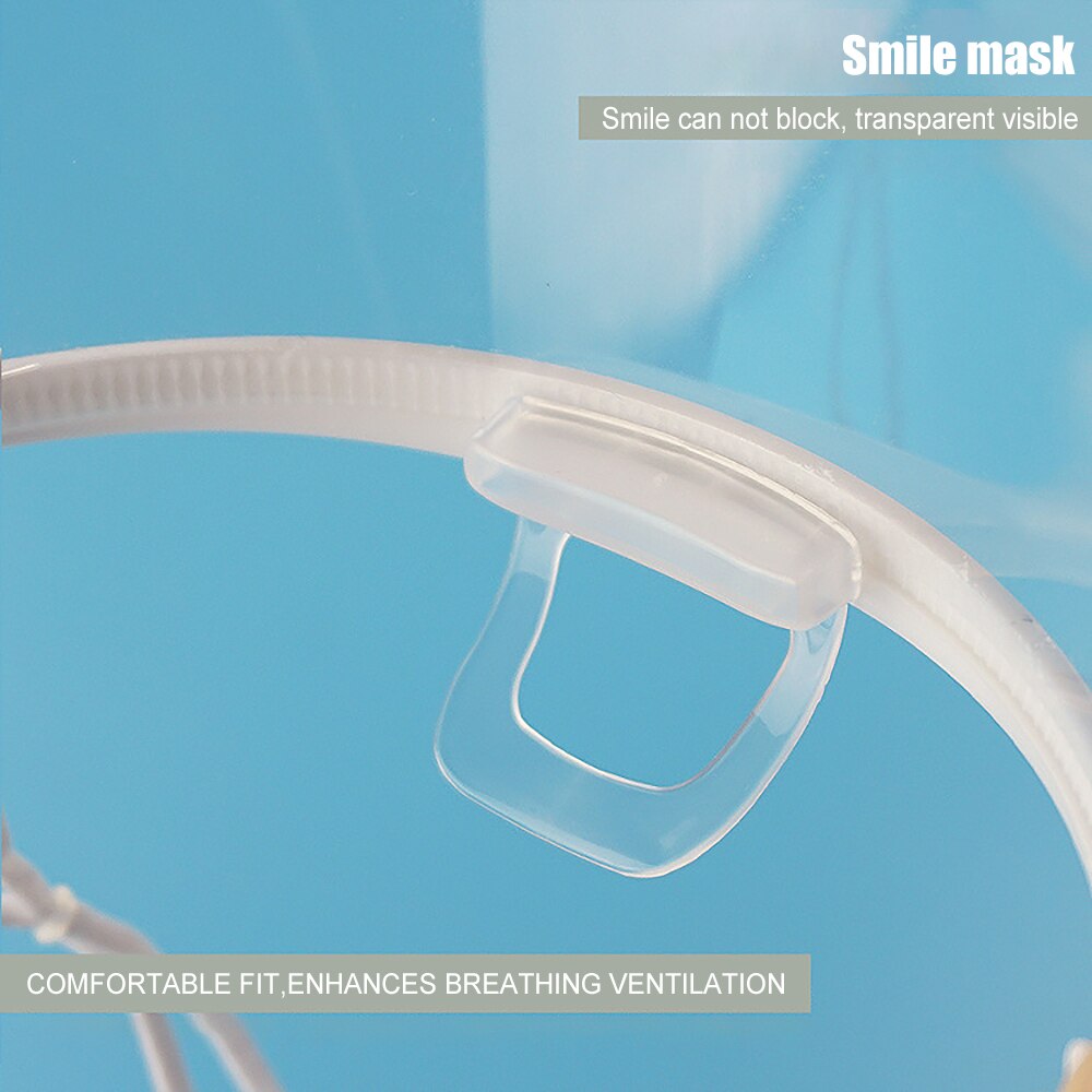 1PCS Transparent Smile Mask Catering Waiter Chef Anti-Fog Hygiene Masks Special Food Plastic Kitchen Restaurant Sanitary Mask