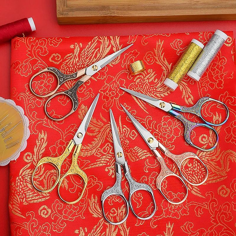 Vintage Stainless Steel Scissors Sewing Fabric Cutter Embroidery Scissors Tailor Scissor Sewing Tools DIY Sewing Accessories