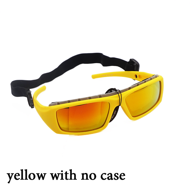 Skidglasögon sportsolglasögon med fodral skidglasögon unisex utomhusglasögon set lätt och bekvämt märke: Gult inget fall