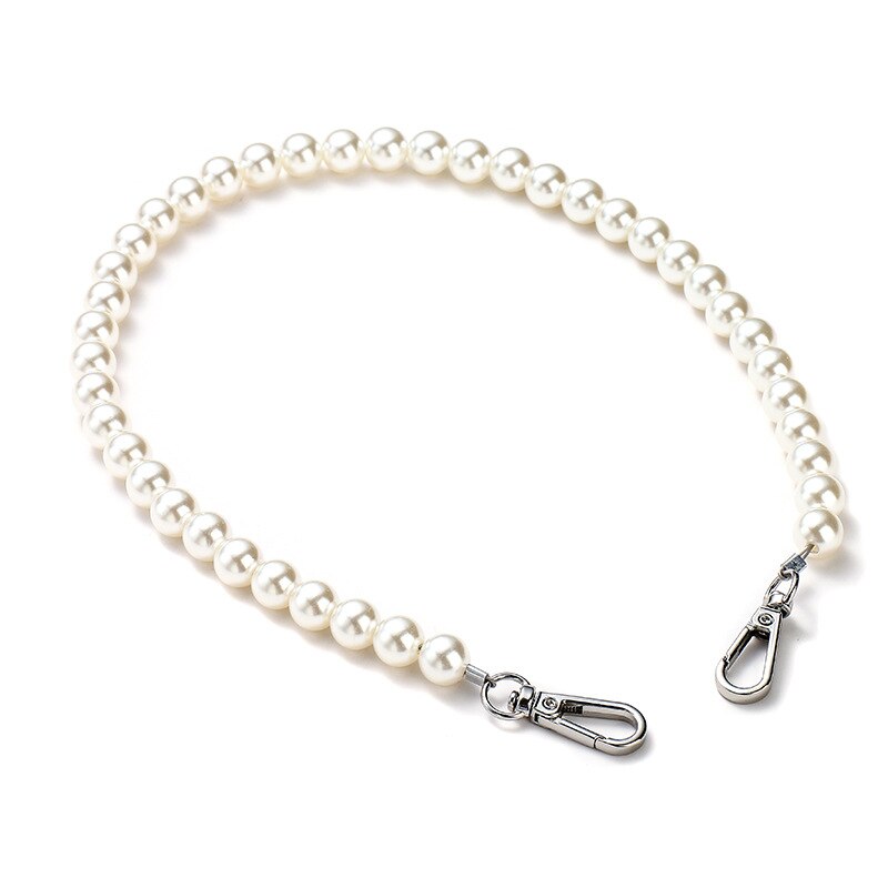 Women Bag Handle DIY Replacement Wrist Strap Chain Accessories Clutch Wristlet Purse Coin Bag Key 2020 Fashion Metal New 2020: pearl