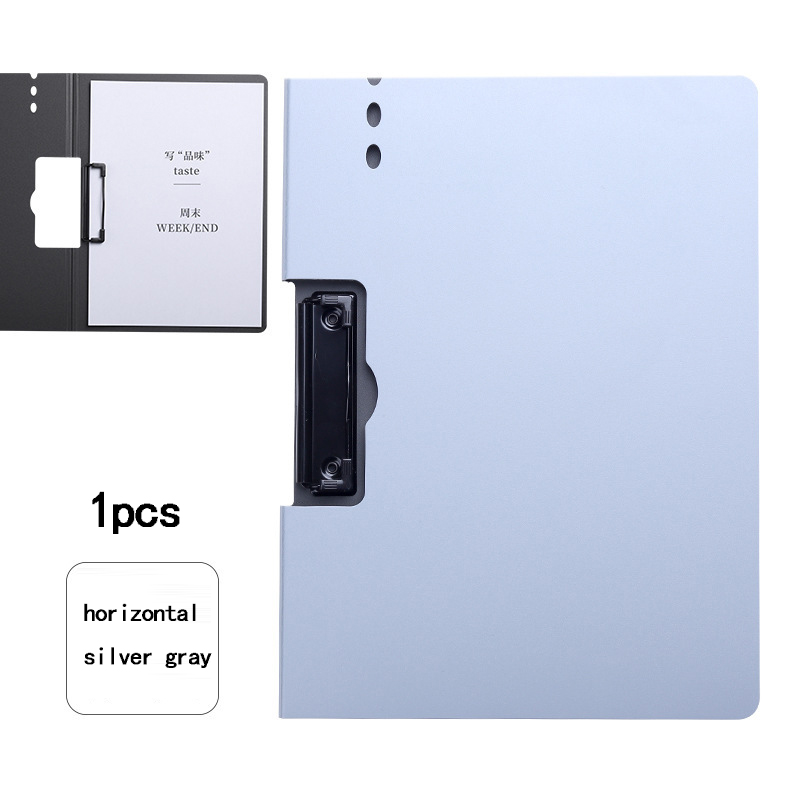 1pcsA4 Storage Clipboard Side Opening Plastic Foldable Writing Pad Memo Clip Test Paper Storage Organizer School Office Supplies: Rose Red