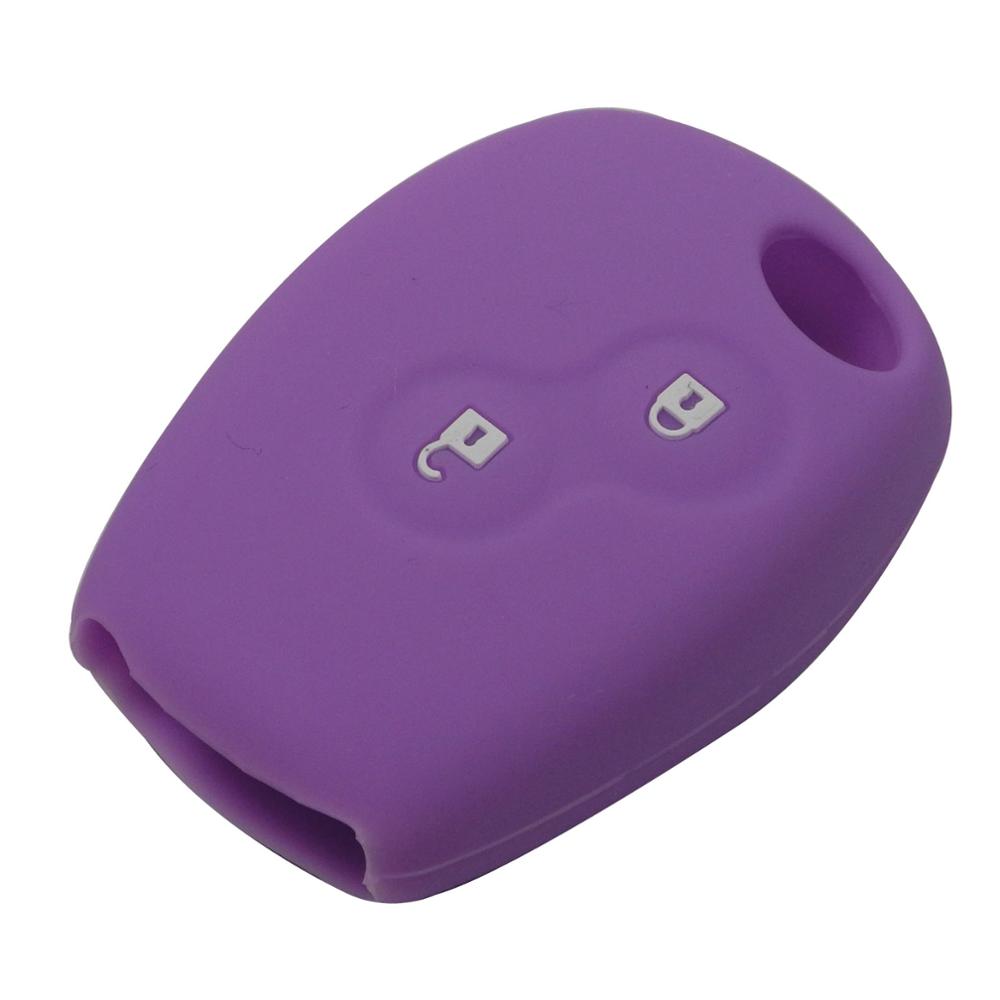 Funda de llave de control remoto para coche de goma de silicona con 2 botones para Renault Kangoo DACIA Scenic medane Sandero capture Twingo Modus: purple