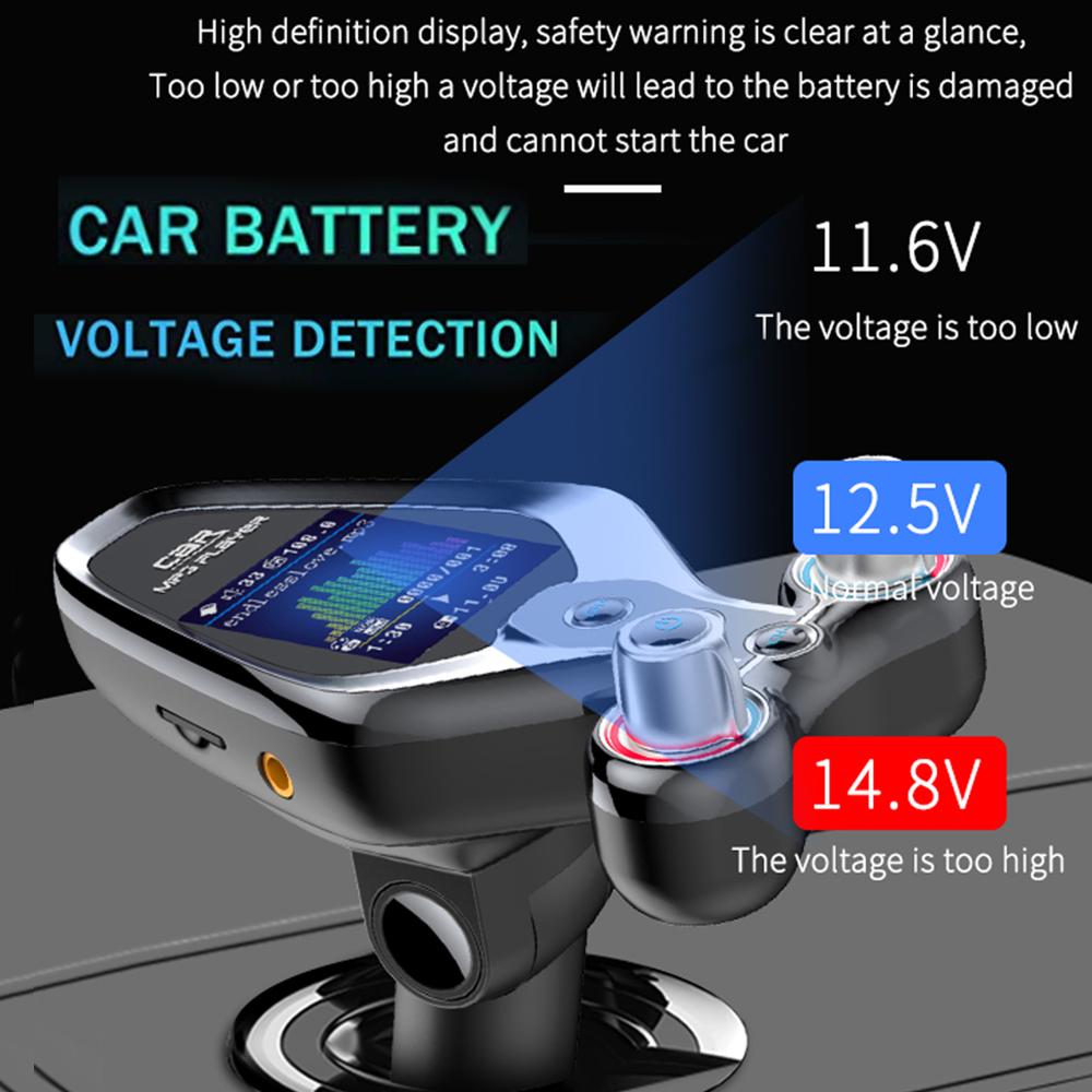 Draadloze Fm Zender Bluetooth 5.0 Handsfree Aux Fm Radio QC3.0 Usb Snelle Autolader Auto Usb MP3 Speler Ondersteuning 128G Tf Muziek