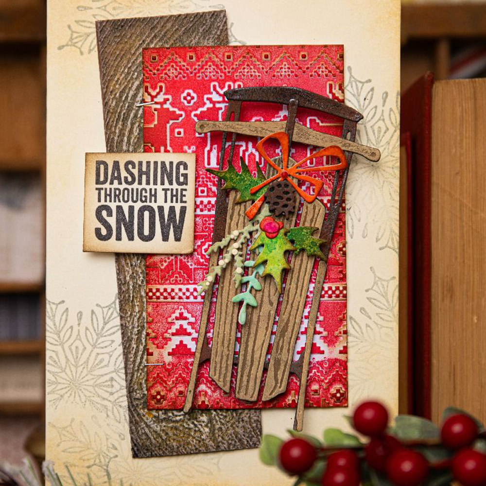 Natale Renna Slitta GIOIA di noel Metallo Fustelle per Il FAI DA TE Scrapbooking Artigianato Creatore di Carte album di Foto Modello di Goffratura