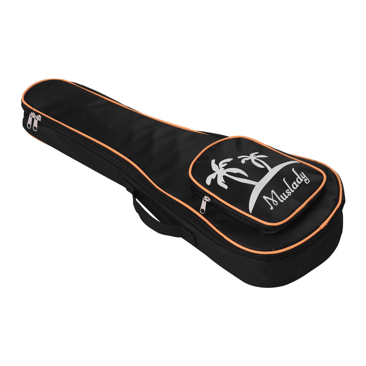 Muslady 23 pouces/26 pouces ténor ukulélé sac Uke étui à glissière 5mm rembourrage Style de motif de cocotier avec bandoulière réglable