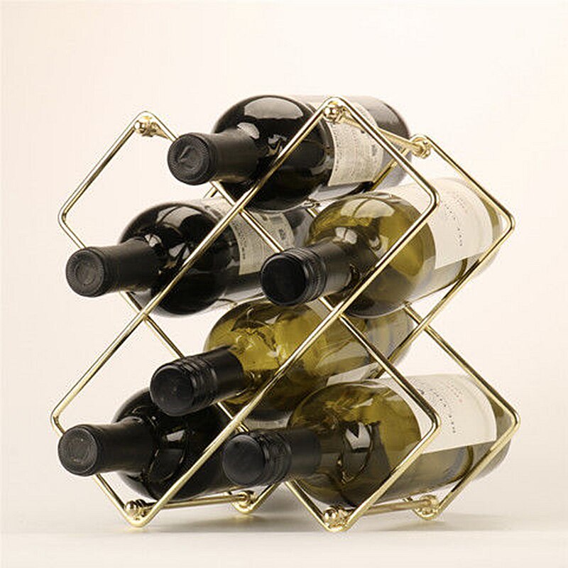 Metal vinreoler bar display rack rødvin opbevaring skab flaske skab stand holdere vinkælder opbevaring tilbehør: Gylden 25 x 25 x 18cm