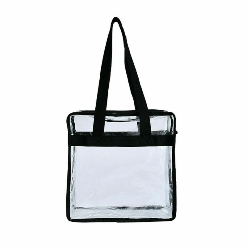 bolso de hombro transparente para mujer, de plástico vinílico y PVC, bolso de viaje con asa superior para maquillaje, bolso de gran capacidad