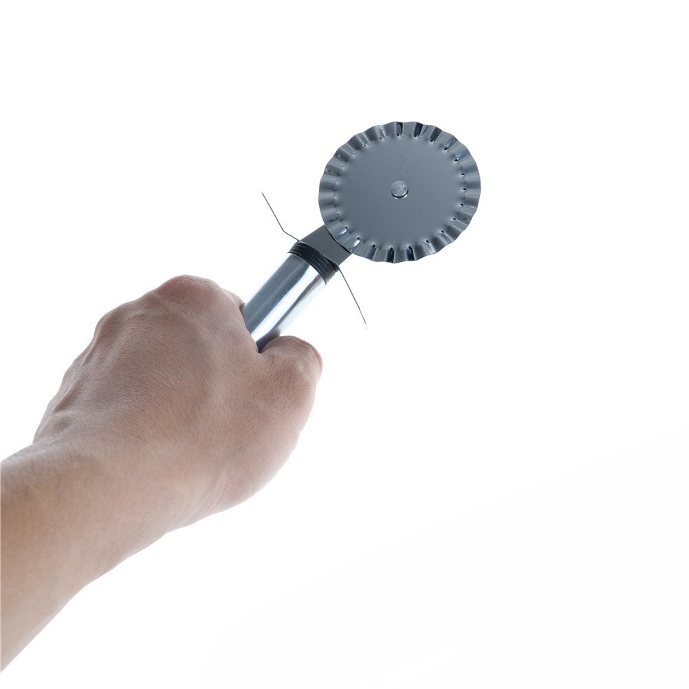 Keuken Pizza Hulpmiddel Pizza Cutter Rvs Dubbele Roller Pizza Mes Cutter Gebak Pasta Deeg Crimper 4 Patronen