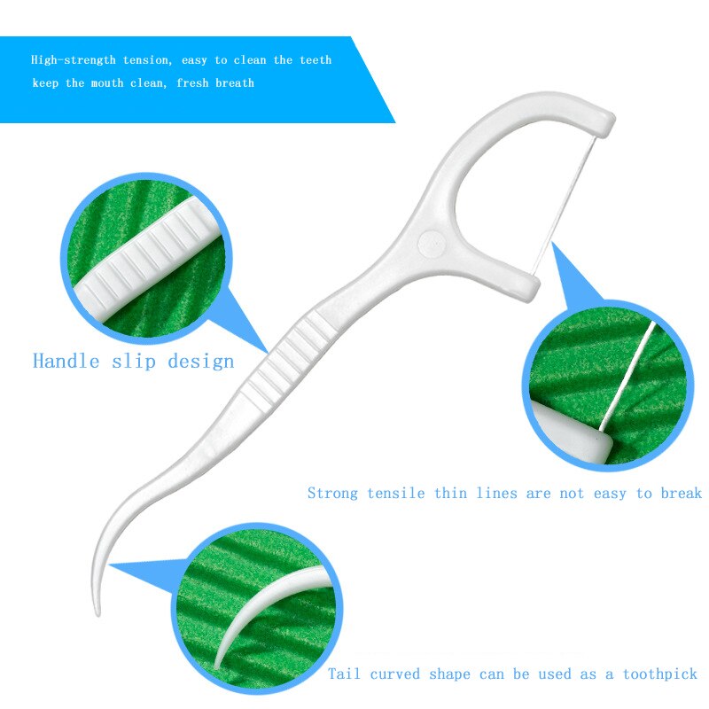 50 pcs dental floss Flosser Picks Oral Hygiene Teeth Toothpicks Stick Tooth Clean Dental Water Floss with Portable Case