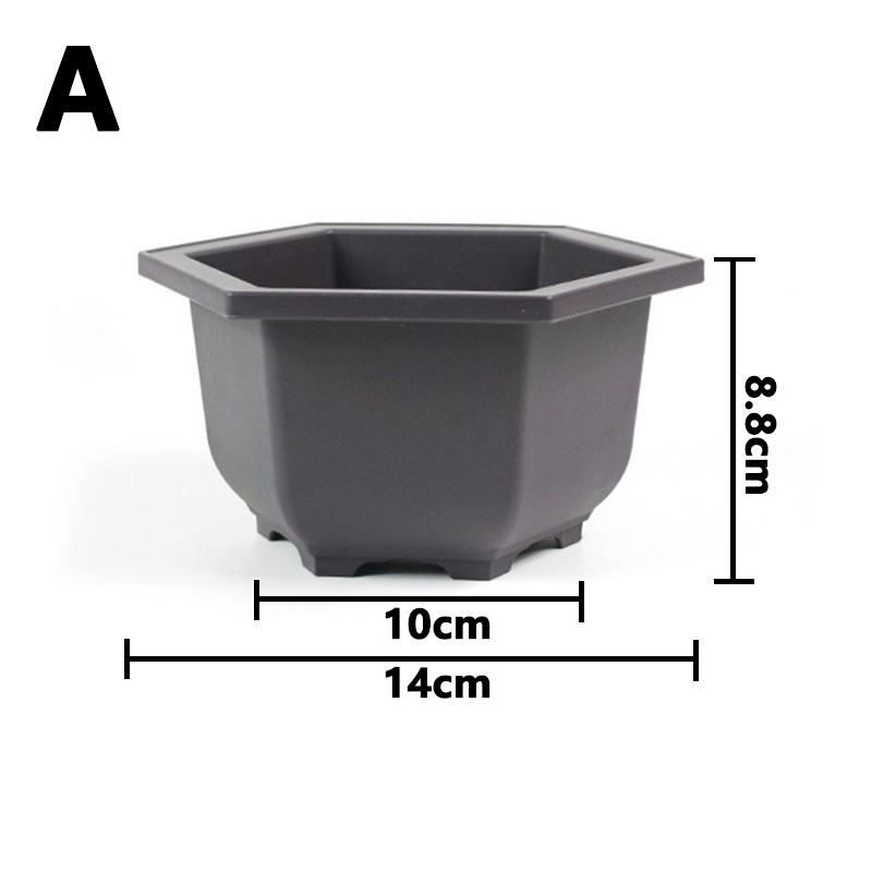 Pot de fleurs Hexagonal en plastique, Imitation sable violet, pour la maison, le jardin, pépinière: A