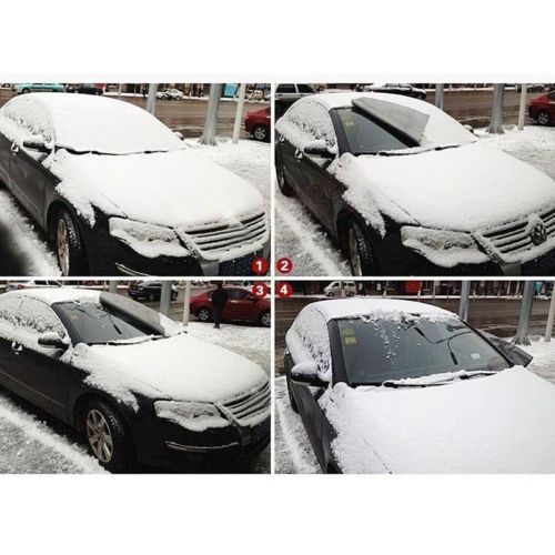 All Season Outdoor Car Windshield Snow Rain Cover Ice Frost Sunshade Protector Tarp Magnetic 190X95CM