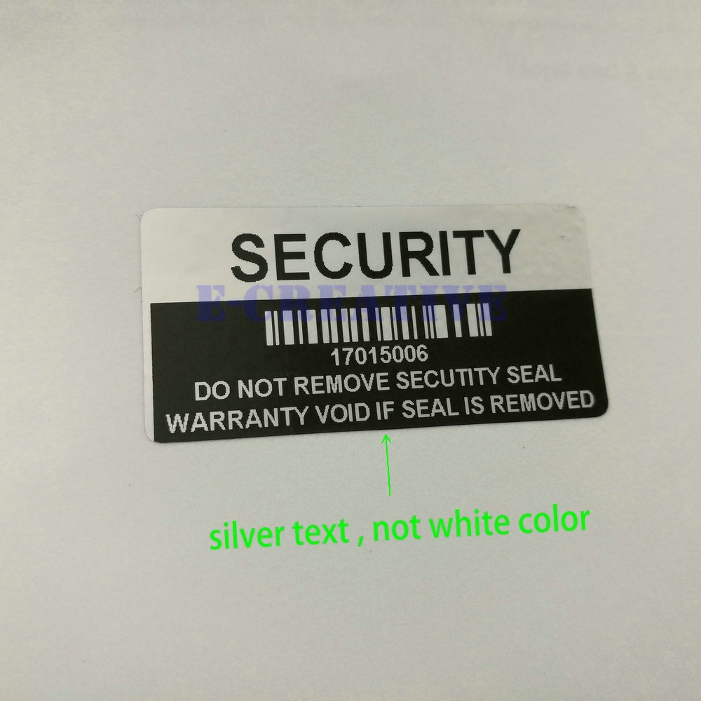 100 x Zilver LEEGTE Security Verwijderd Verzegelde Garantie Sticker Serienummer