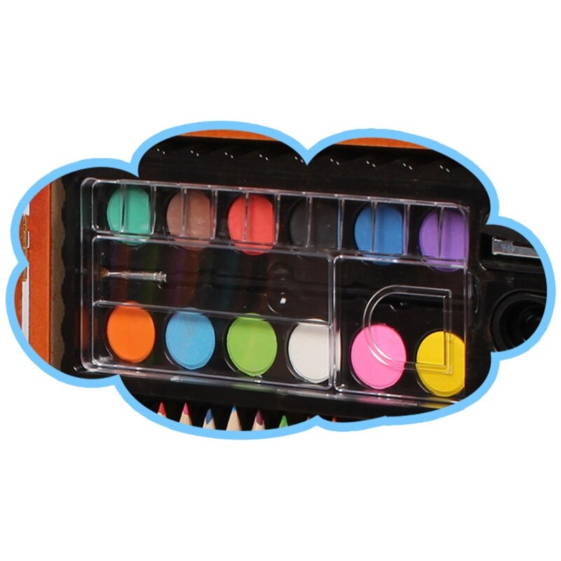 Children's Brush Set Wooden Box Kindergarten Painting Tools Art Supplies