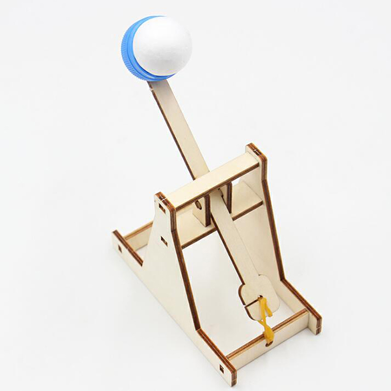 Juego de Catapulta de madera para niños, juguete de trebuquete, experimento científico, bricolaje, 1 Juego