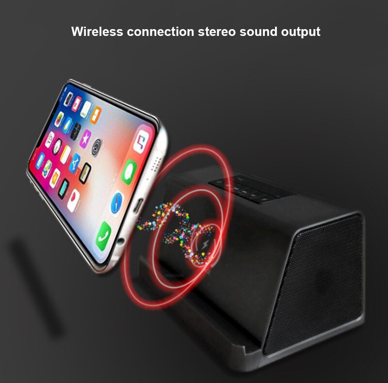 Stereo Bluetooth Speaker Draadloze Oplader Voor Smartphone Draagbare Bass Power Bank Klankkast Snel Opladen Voor Iphone X 8