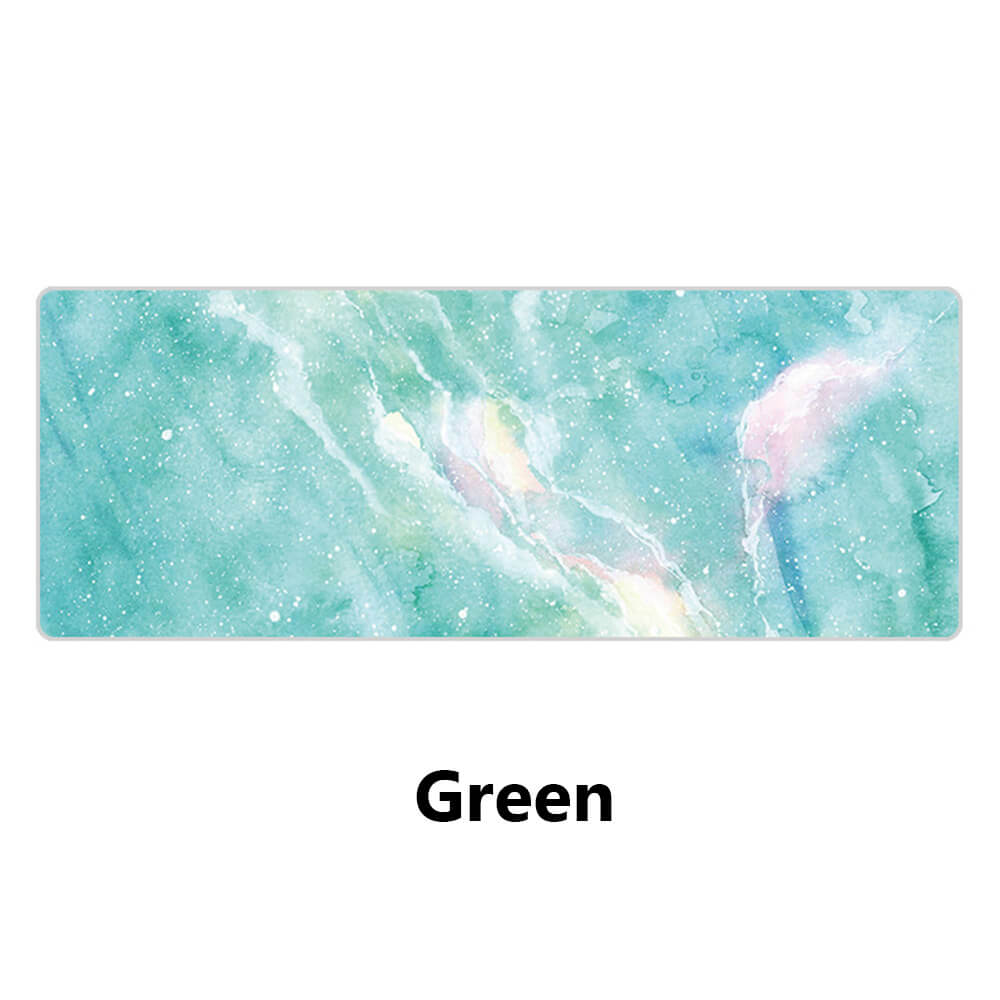 1PC Large Size Marble Grain Mouse Pad Office Computer Desk Mat Modern Table Game Keyboard Laptop Cushion Soft 900*400*1.5mm: Green / 90x40 cm