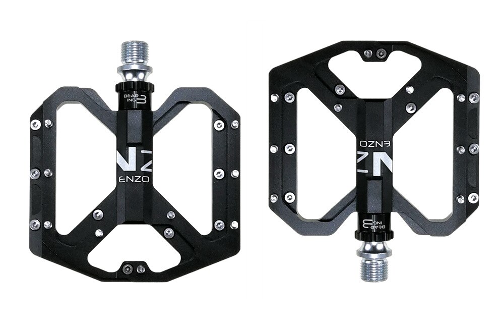 SHANMASHI ENZO Flat Foot Ultralight Mountain Bike Pedals MTB Aluminum Sealed 3 Bearing Anti-Slip Bicycle Pedals Bicycle Parts: black
