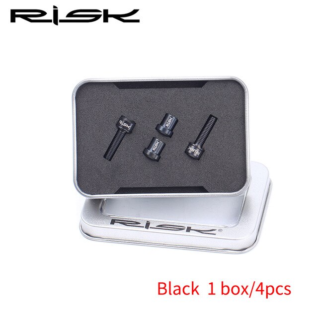 RISICO 2pcs M5x18mm Racefiets Carbon Stuurpen Bouten & Moer Kits Titanium Ti Fiets Stem Bouten Mountainbike Stuurpen schroef Moer Kits: black