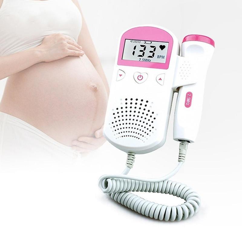 Monitoramento de freqüência cardíaca fetal para mulheres grávidas com medição doppler de movimento fetal e monitor de estetoscópio de freqüência cardíaca