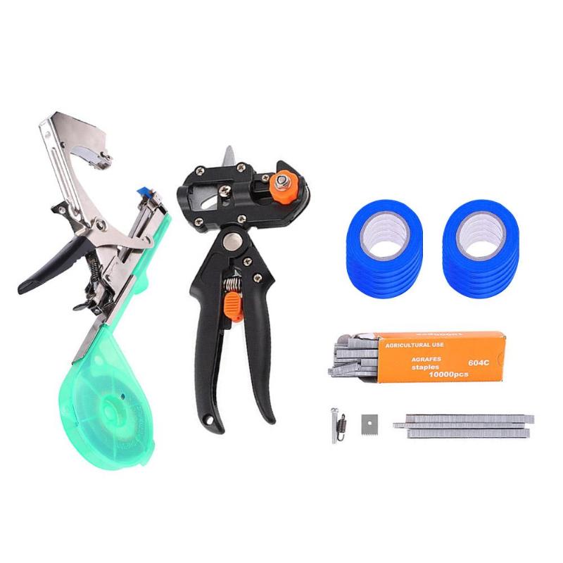 Trädgårdsredskap växt vegetabilisk druvstam tejpverktyg tejpmaskin bindningsmaskin med ympmaskin beskärare ympverktyg sax