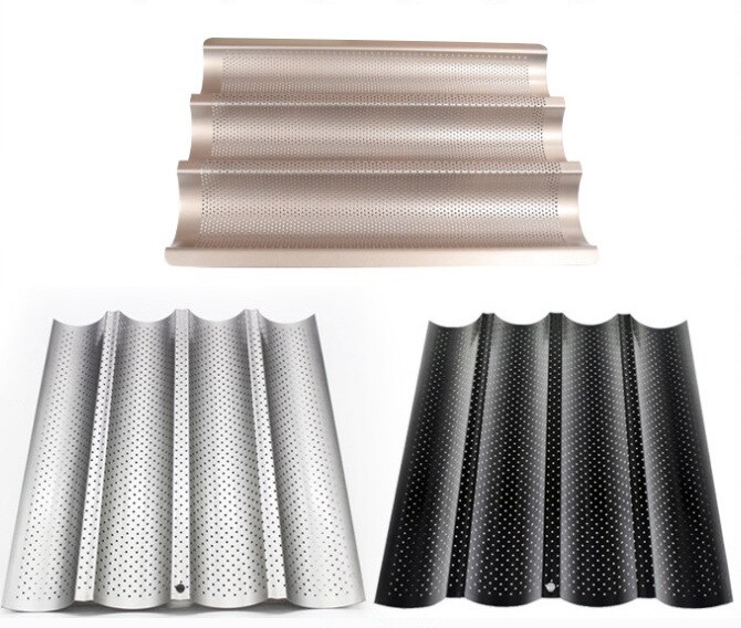 2/3/4 Groove French Bread Baking Mold Rectangular Tray Practical Cake Pan Baguette Mold Carbon Steel Kitchen Oven Baking Tools