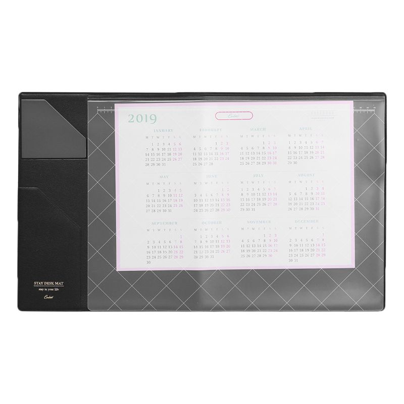 Multifunction Mouse Desk Pad Mat Office Waterproof Non Slip Computer Table Accessories: Black