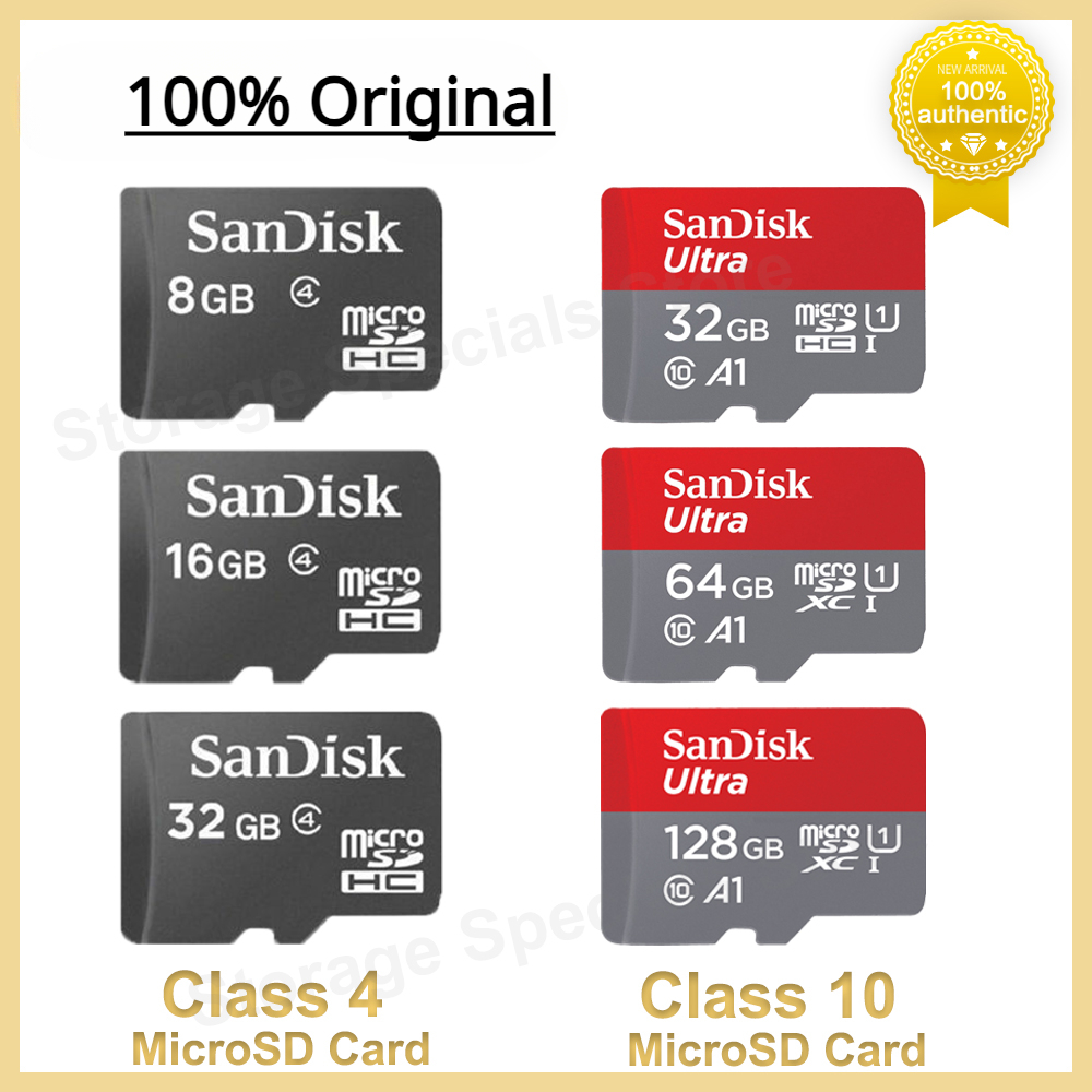 SanDisk Ultra MicroSDXC UHS-I Memory Card C10 Full HD A1 SanDisk MicroSDHC C4 MicroSD Card Trans Flash Card for Android Phone