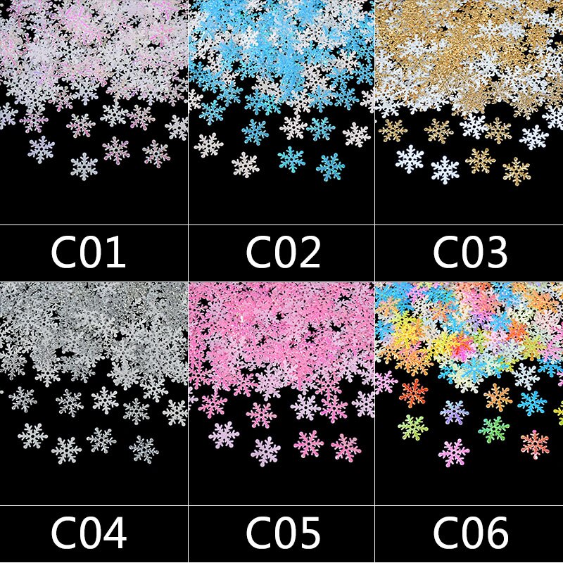Confeti de copos de nieve artificiales para Decoración de mesa, confeti de Navidad brillante, copos de nieve artificiales, adornos de árbol de Navidad de nieve, para invierno, para boda, 270 Uds.
