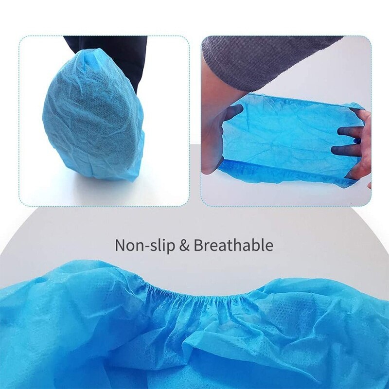 100 stuks non-woven schoenovertrekken, wegwerpschoenovertrekken voor binnen in ziekenhuizen en gebouwen, antislip en waterbestendig ((50 paar)