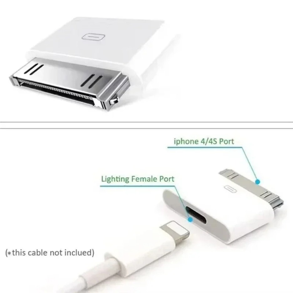 Adaptador de iluminación a 30 pines, convertidor de sincronización de carga macho de 8 pines a hembra de 30 pines para iPhone 4 4S IPad 2 3, Cable cargador táctil IPod