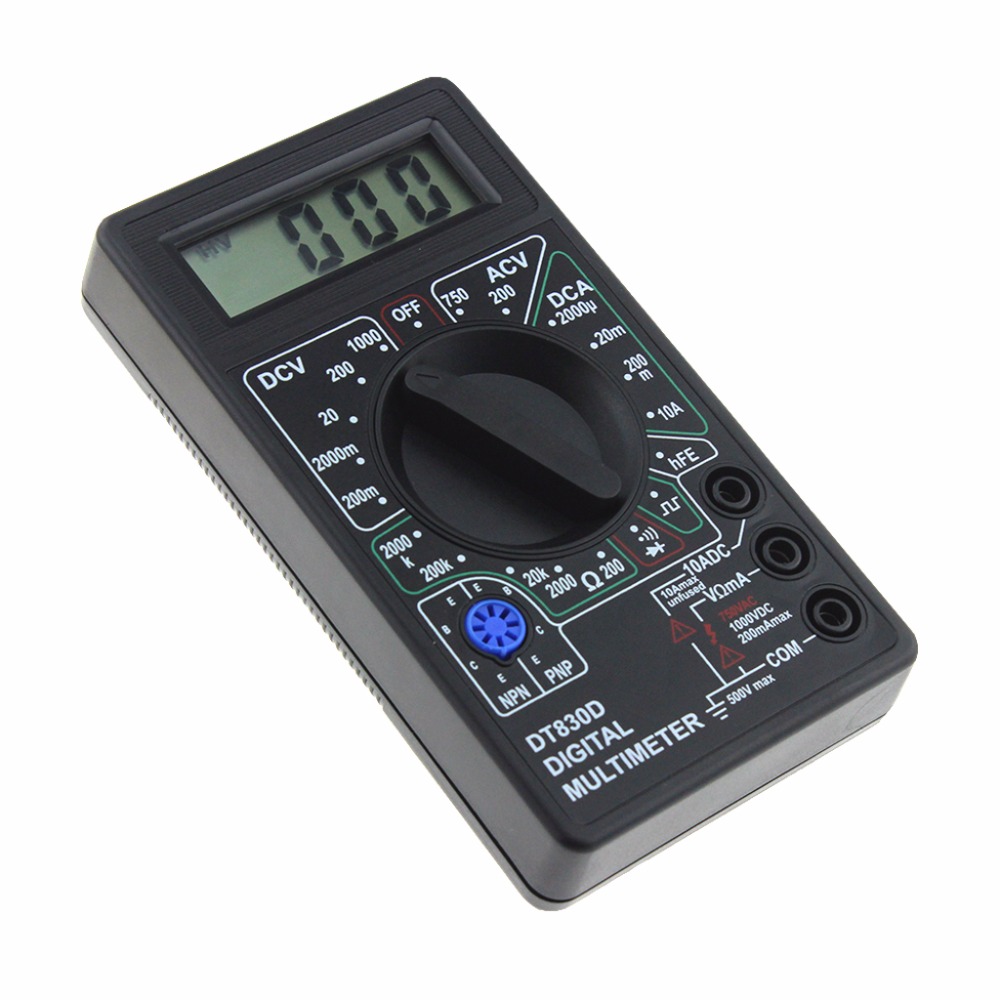 AIMOMETER Digital LCD Multimeter with Buzzer Voltage Ampere Meter Test Probe DC AC