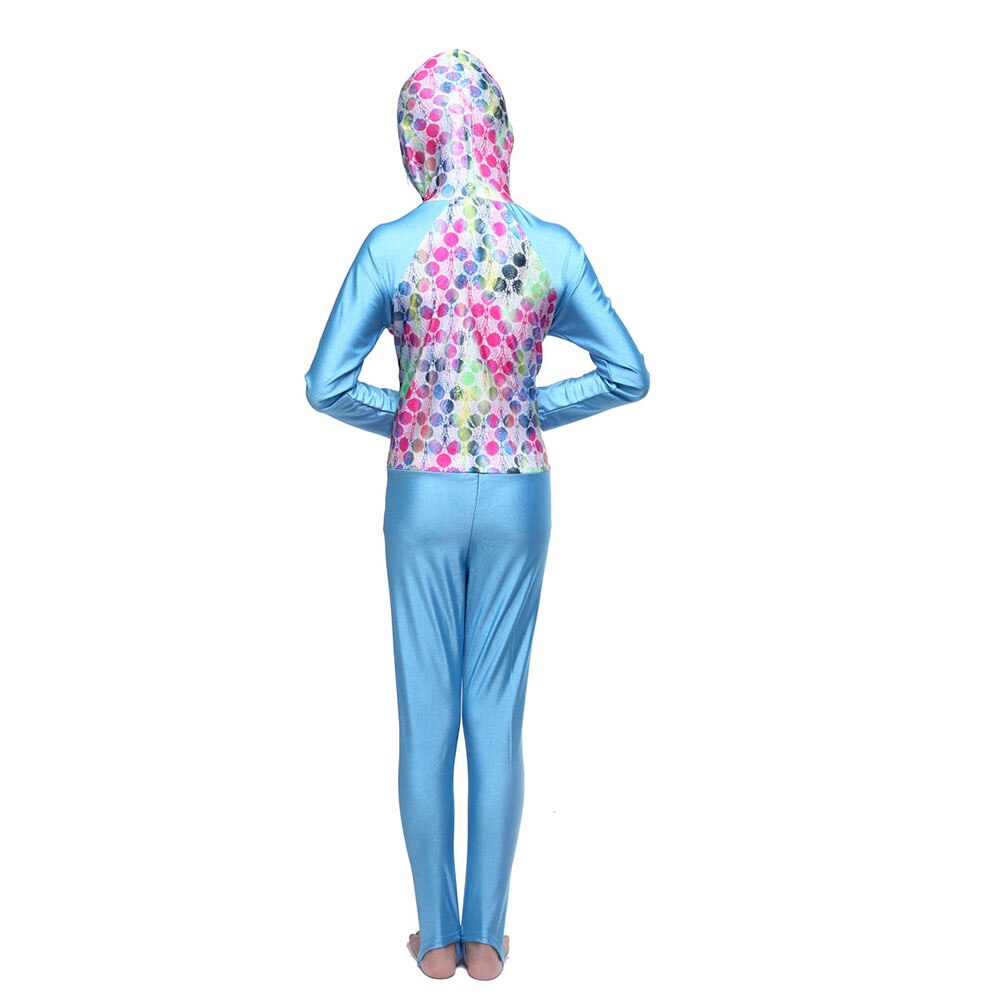 Burkini Meisje 10 Jaar Moslim Mode Badmode Bescheiden Badpak Bloemen Wave Poit Een Stuk Badpak Met Hoed Lange Mouw burkini muslim swimwear moslim mode boerkini dames borkini muslim swimwear