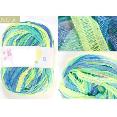 Cinta de seda intermitente de Color, hilo especial, segmento de Color mágico, lana de teñido, bolsa de tejer, sombrero, hilo artesanal