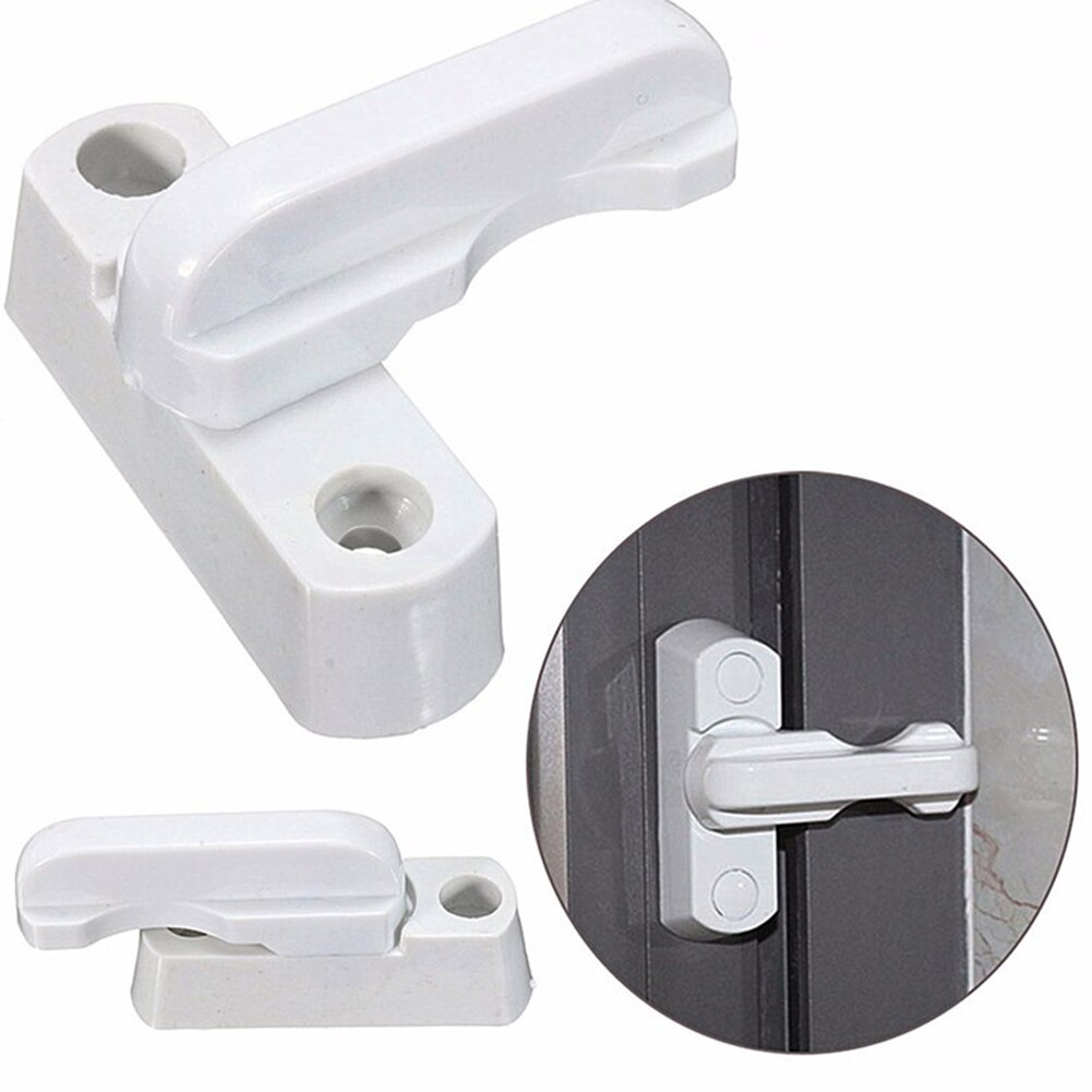 Home T Style Anti Theft Door With Screws Accessories White Easy Install Child Safe Plastic Window Lock