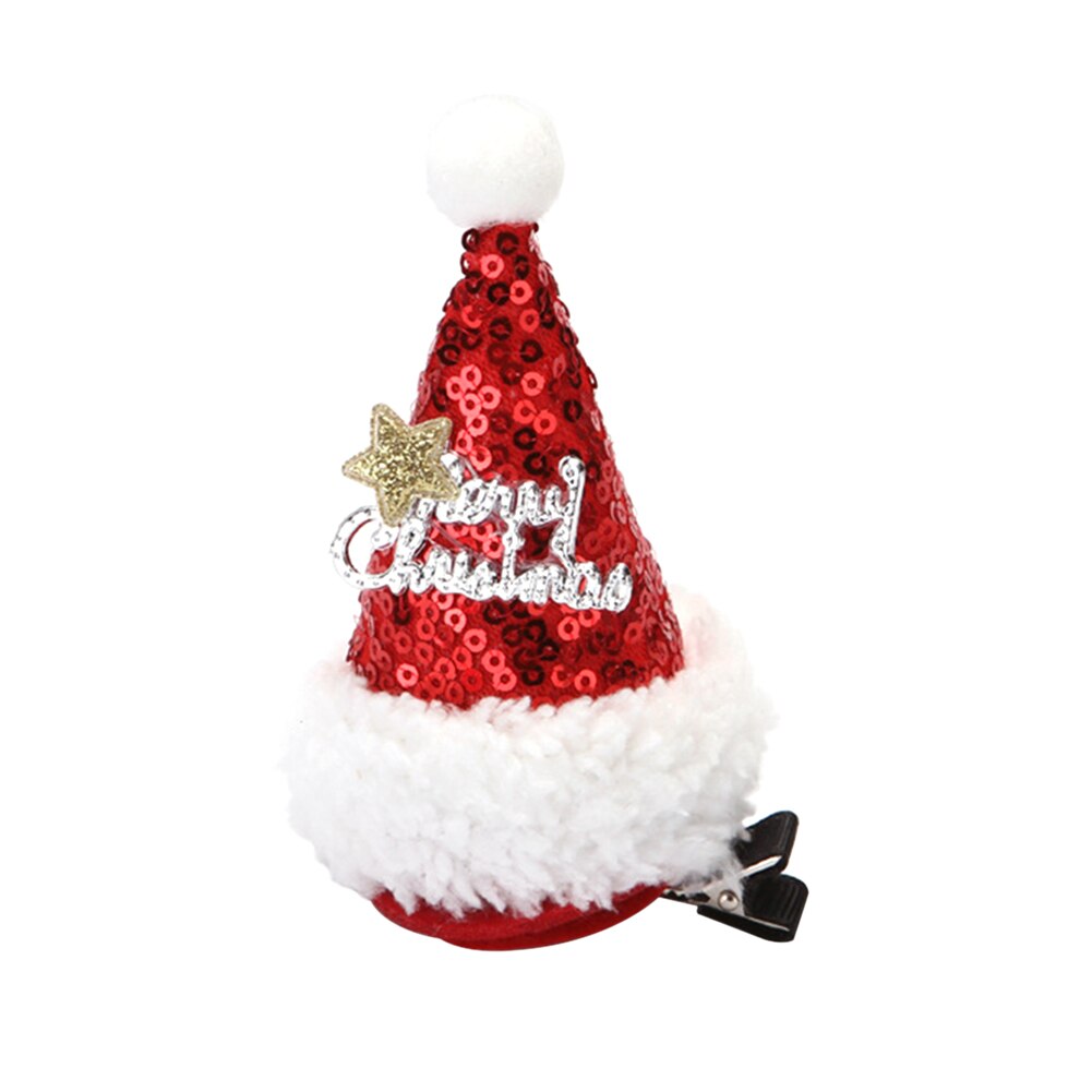 Tocados de lentejuelas para el pelo, pinza para el pelo, sombrero de Navidad, accesorios para el cabello para niños, suministros de Navidad de Año ,: A