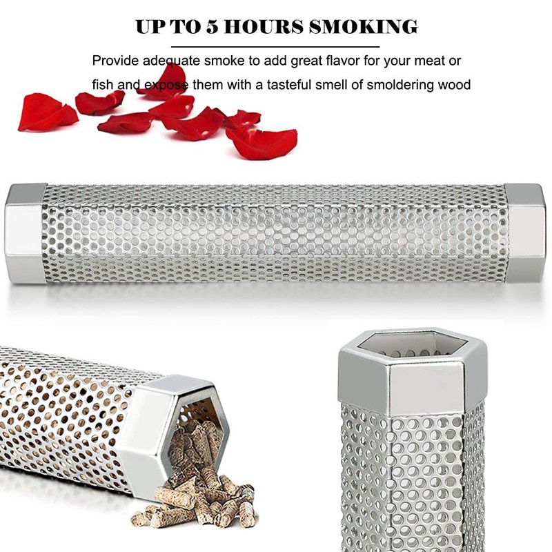 G.a HOMEFAVOR Brand Wood Chip Smoker Box For Grill Stainless Steel Hole Cold Smoke Generator Custom Box BBQ Tools