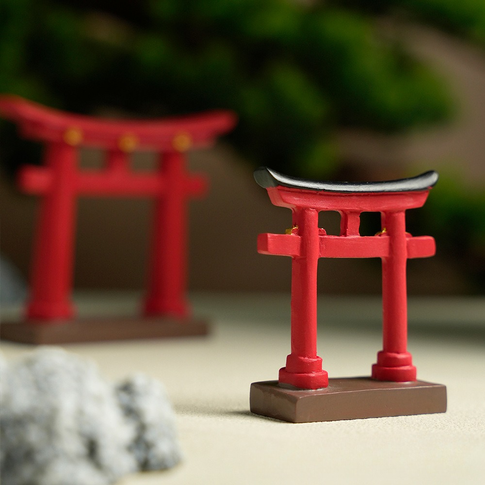 Puerta Torii en miniatura, templo japonés Shinto, jardín, Mini adorno arquitectónico asiático para casa, decoración de pecera, decoración china