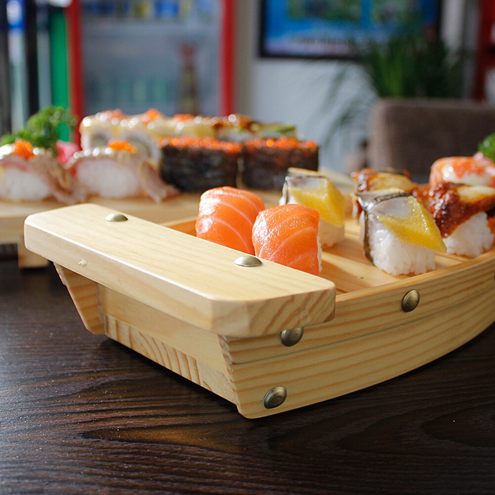 Plateau en forme de bateau en bois | En pin, plateau pour Sushi, Sashimi vaisselle de Cuisine, ornement de décoration pour Restaurant