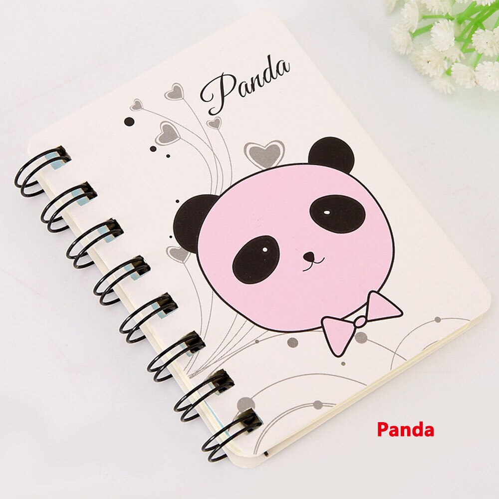 1 Pcs Notebook Creatieve Schattige Dieren Cartoon Rollover Spoel Notebook Flanner Tijdschrift Agenda Dagboek Schetsboek: panda